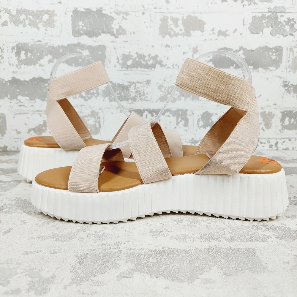 New Madden Girl Pink Platform Elastic Strappy Sandals A36 - Picture 5 of 12